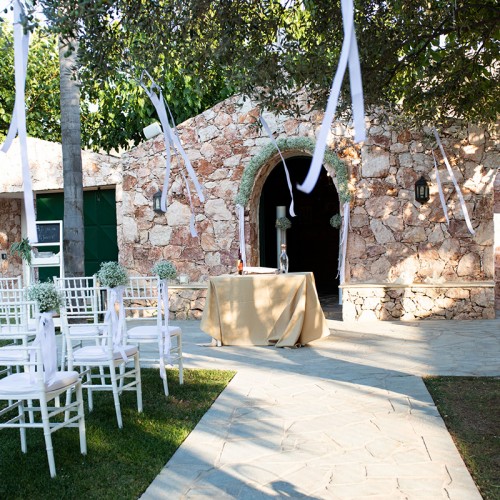 Wedding venue with church