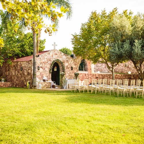 Wedding venue with church